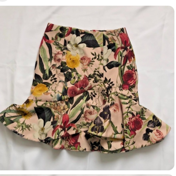 Women's Sheike Floral Affair Skirt Dusty Pink/Floral ruffled mini skirt Size- 8 - Picture 5 of 7